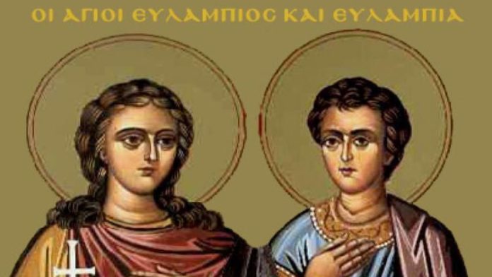 Ікона святих мучеників Євлампія і Євлампії 