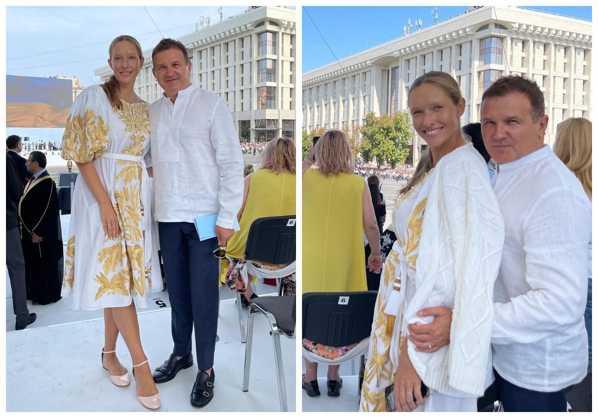 Катя Осадча і Юрій Горбунов на параді до Дня Незалежності України 2021