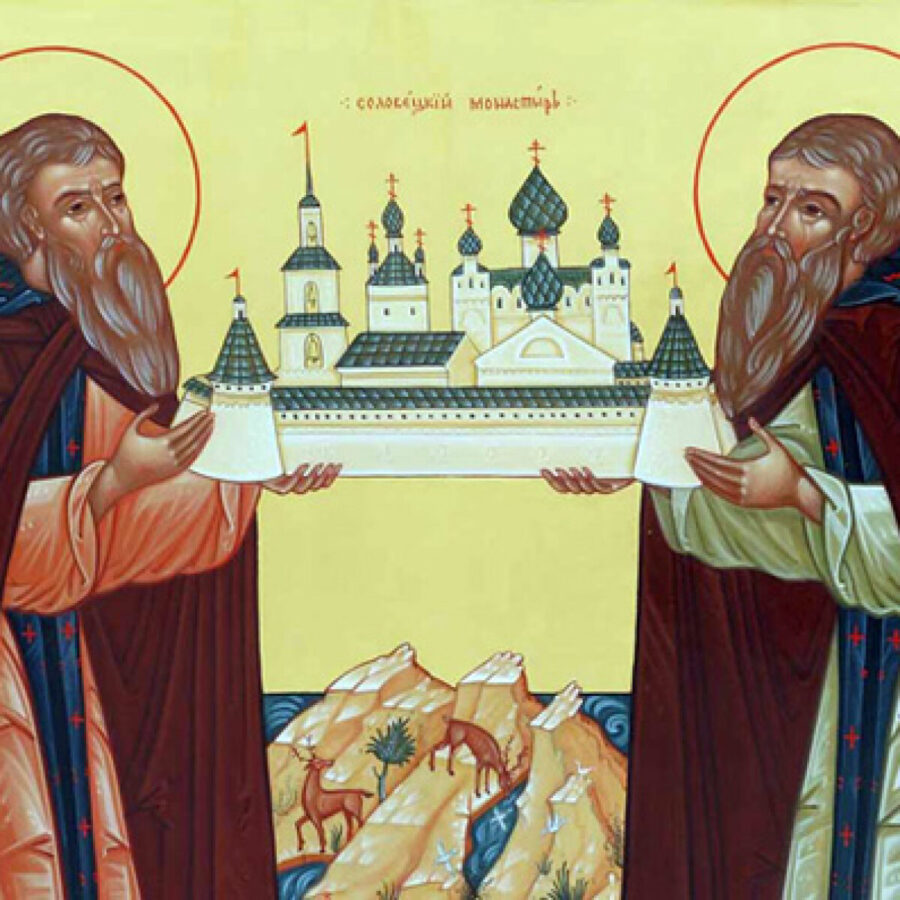 На іконі зображений Соловецький монастир