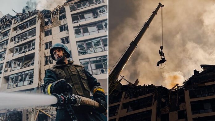 Українські пожежники, які героїчно рятували людей з київської багатоповерхівки 26 червня