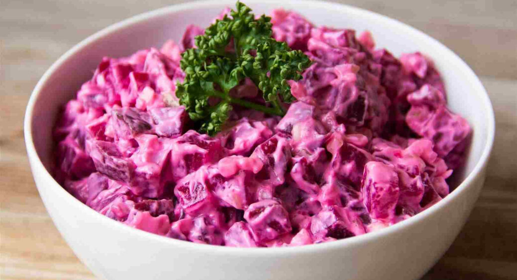 Смачніше, ніж “Вінегрет”: салат з буряка з плавленим сиром та горошком, який просто тане у роті 