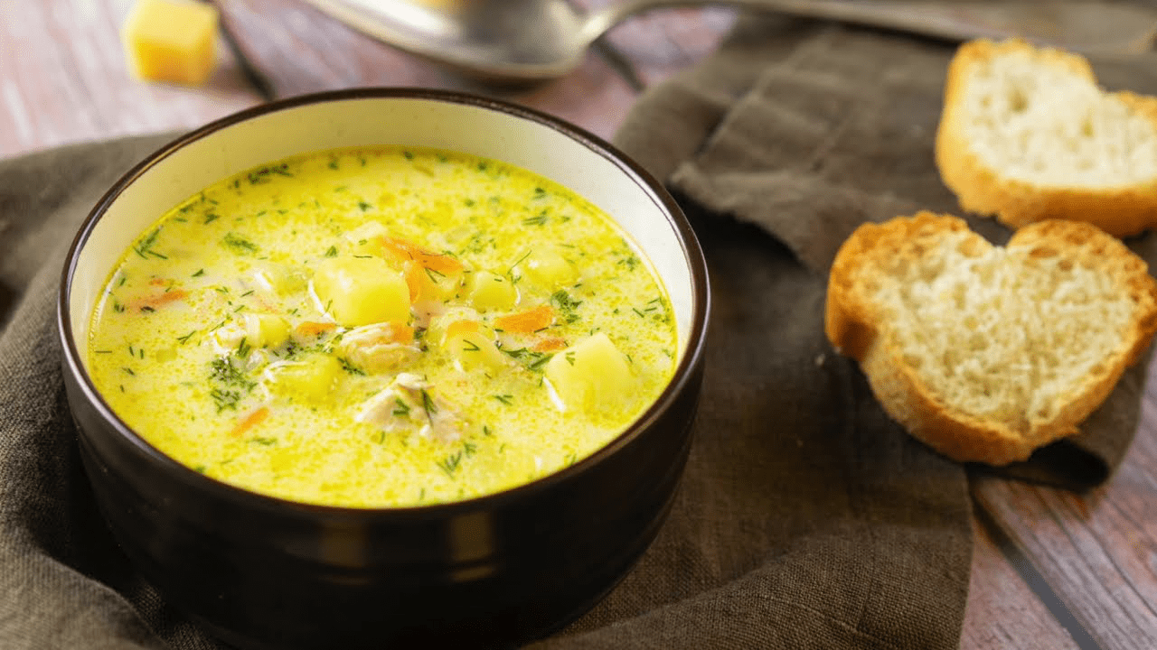 Рецепт сирного супу з фрикадельками