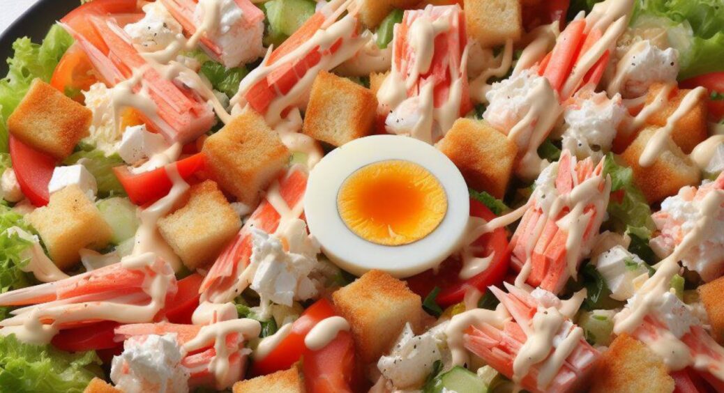 Набагато смачніше, ніж олів’є: салат “Королівський” з крабовими паличками і сухариками з дуже ніжним смаком 