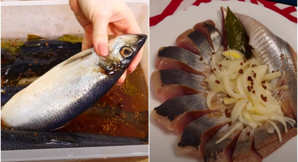 Ідеально підходить для шуби і рибної нарізки: оселедець домашнього посолу + маринована цибулька за 3 хвилини 