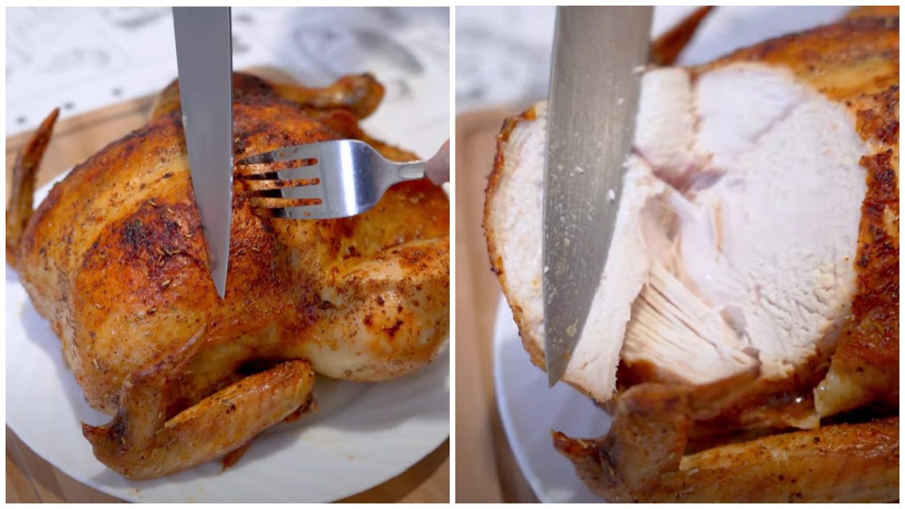 Простий рецепт соковитої курки цілком, запеченої в духовці 