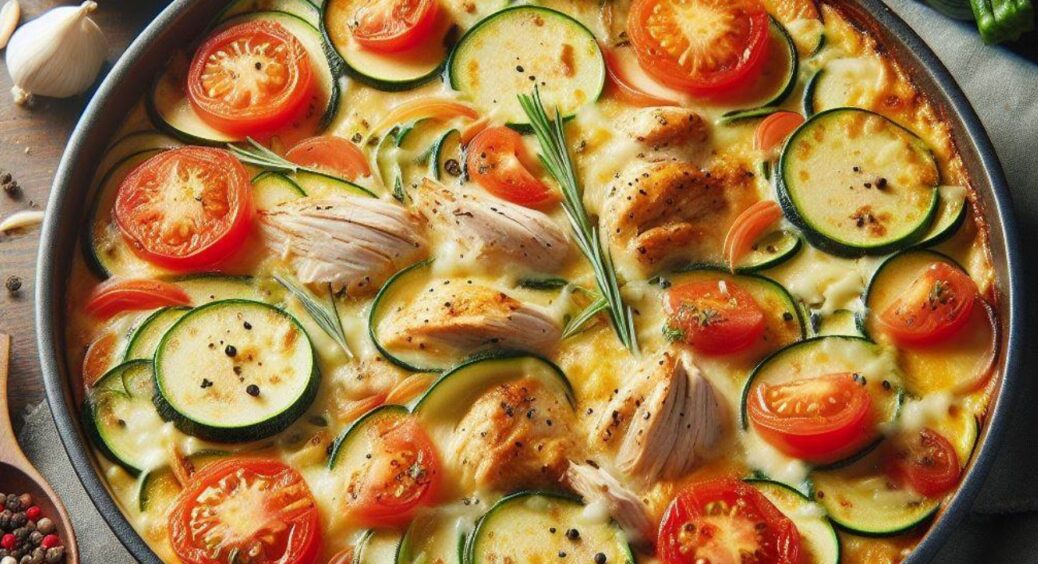 Ідея для простої та ситної вечері: запіканка з овочами, куркою та сиром, що потішить дорослих та малих 