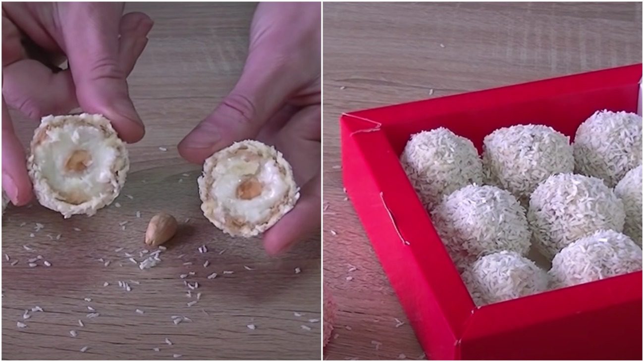 Рецепт домашніх Рафаелло з кокосовою стружкою