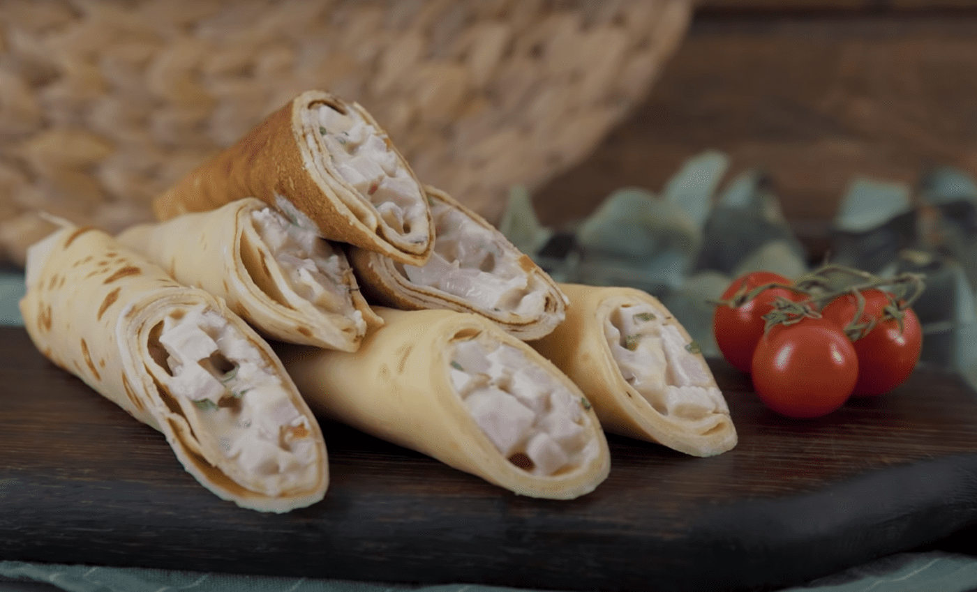 Рецепт приготування млинців з трьома видами солоної начинки