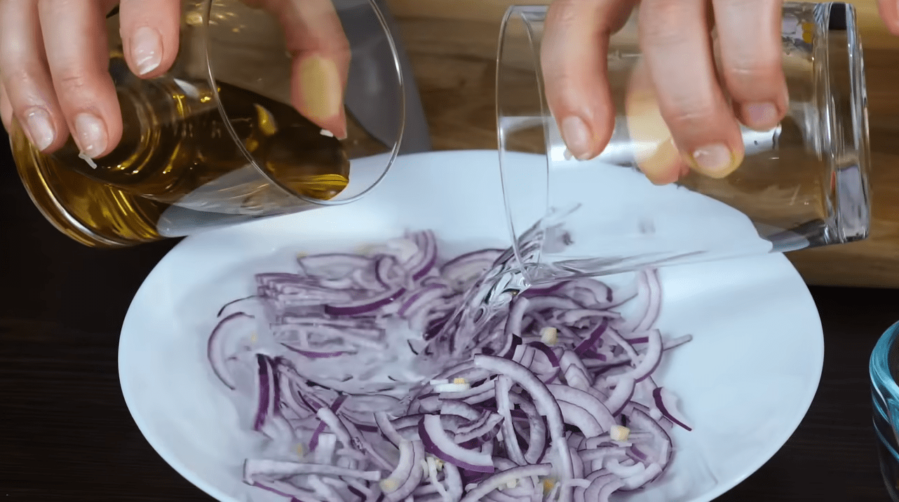Рецепт приготування салату Веселка зі спаржевою квасолею