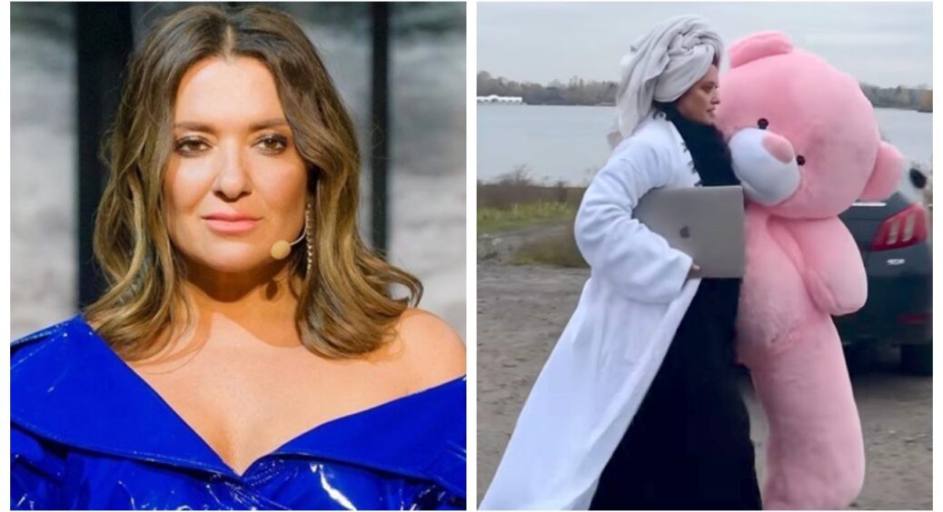 Наталя Могилевська бігла вулицею у халаті, а потім скинула з себе все: і халат теж (Відео) 