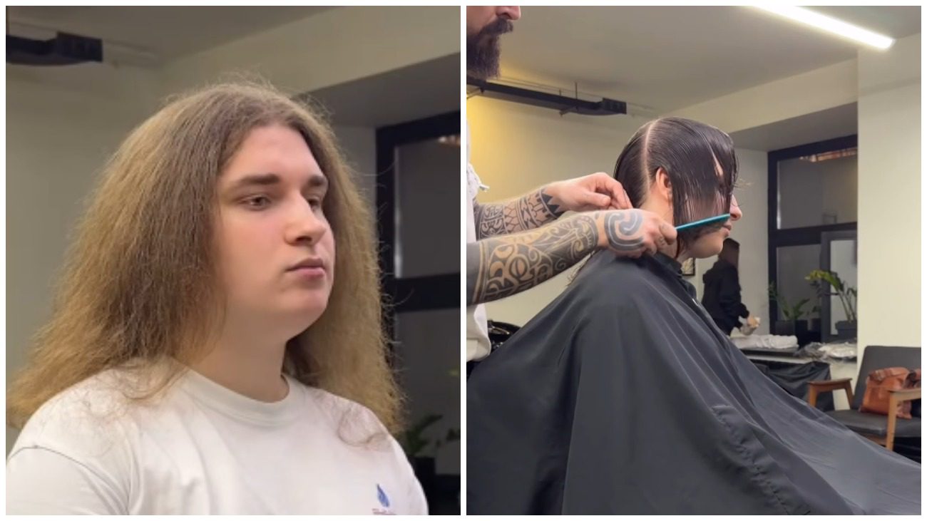 Стиліст зробив наймоднішу чоловічу стрижку хлопцю, який не стригся 3 роки