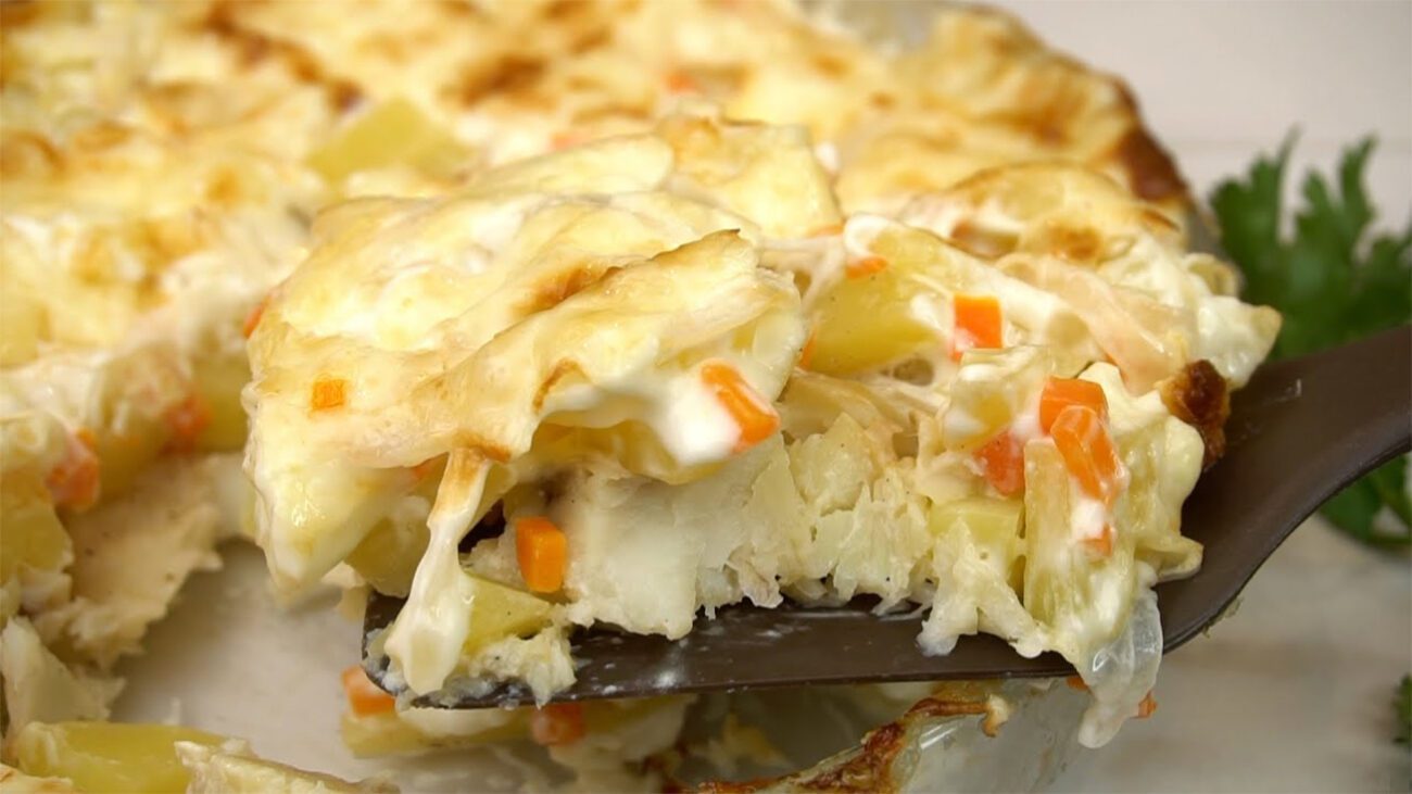 Запіканка з рибного філе без сиру