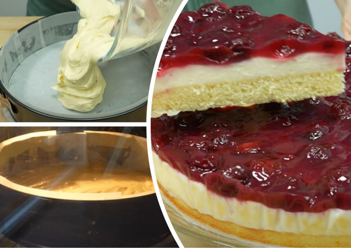 Вишневий пиріг зі сметанним кремом