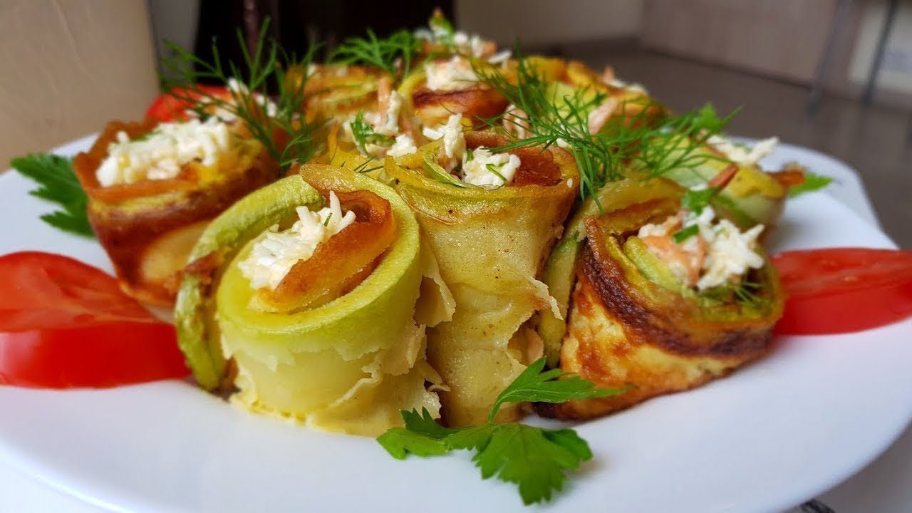 Рецепт кабачків з сирно-часниковою начинкою