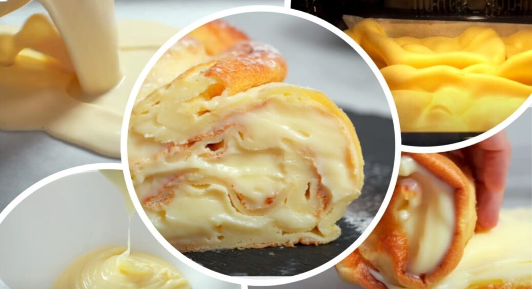 Раз-два-три і готове! Просто виливаю тісто на деко – цей десерт з кремом мої діти просять щодня 