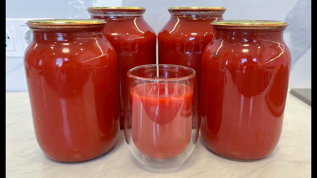 Як приготувати томатний сік на зиму без соковижималки