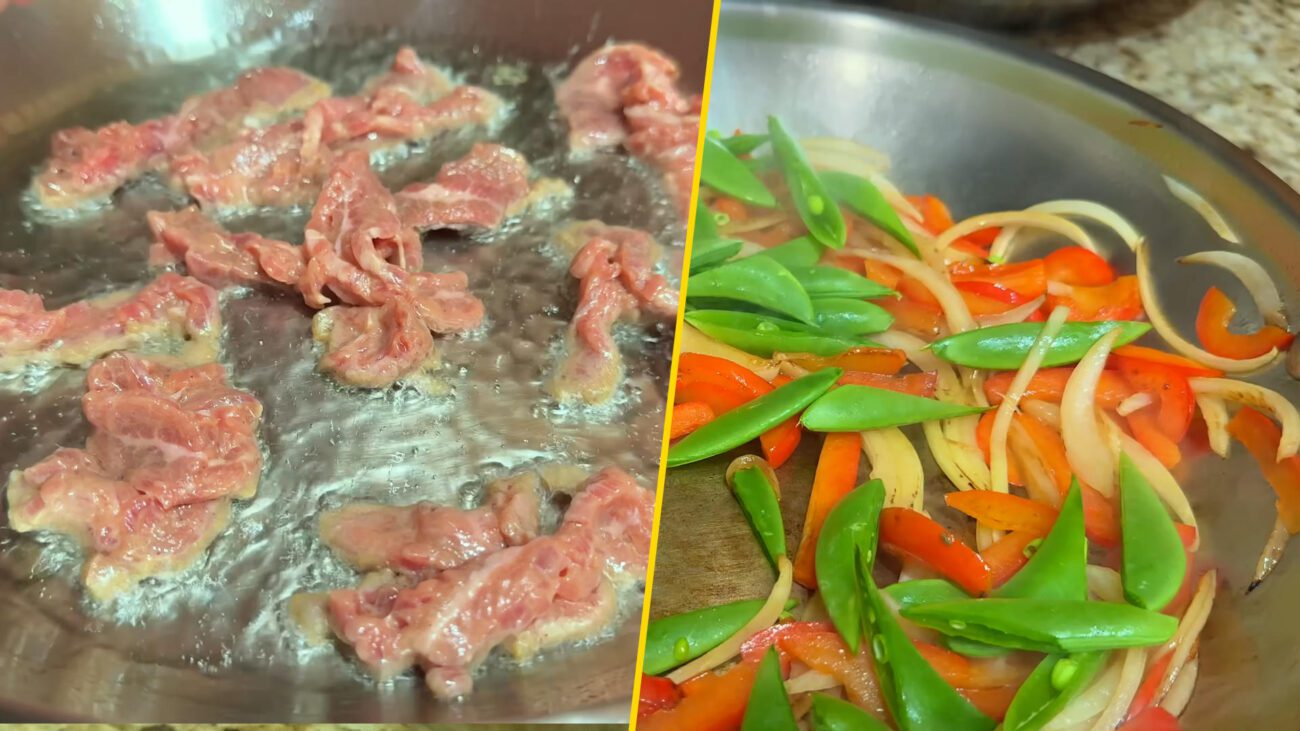 Покроковий рецепт маринованої яловичини з обсмаженими овочами