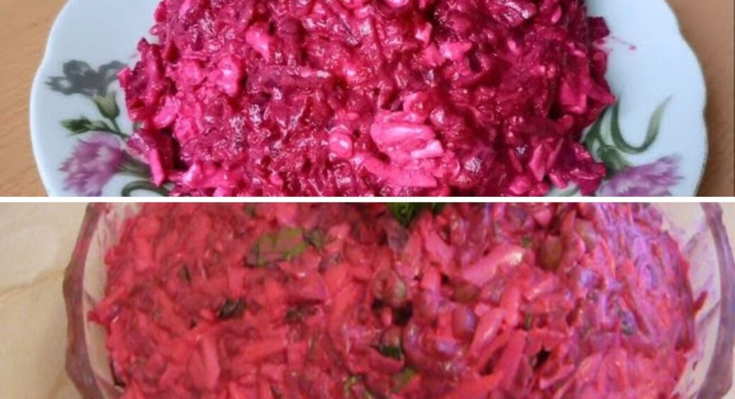 Мої онуки просять на Новий рік замість торта ось цей салат: там є бурячок і плавлений сирок 