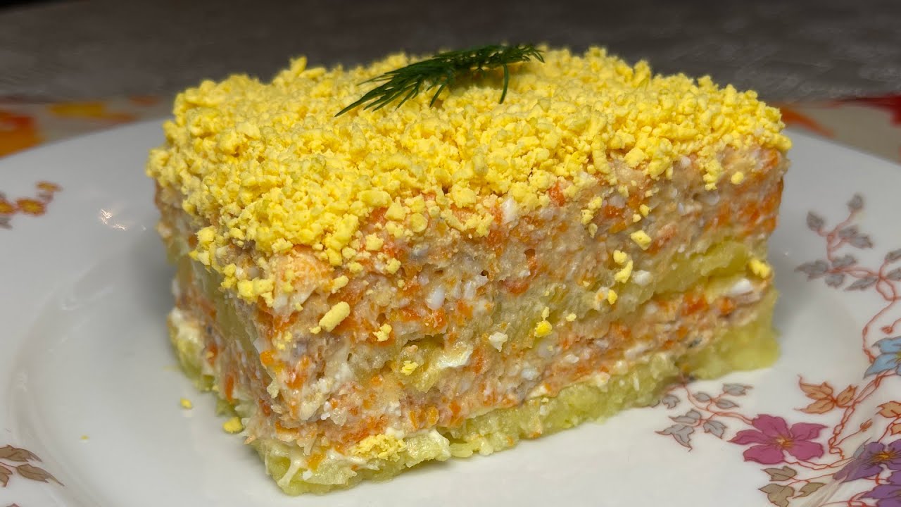 Рецепт багатошарового салату з картоплі та оселедцю