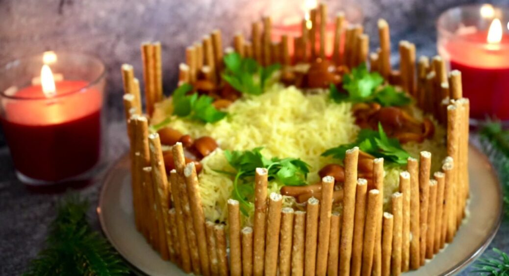 Знайшли ідеальний салат на Новий рік 2026! Все як ви любите – сир + гриби + копчена курка 