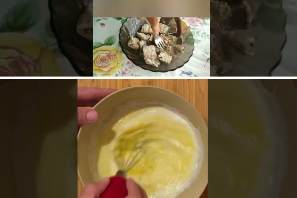 Рецепт заливного пирога з консервами та цибулею