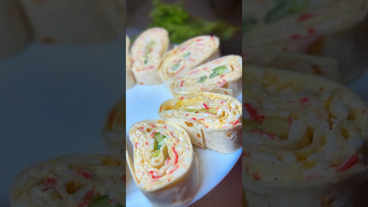 Закуска з крабових паличок, яєць та лаваша