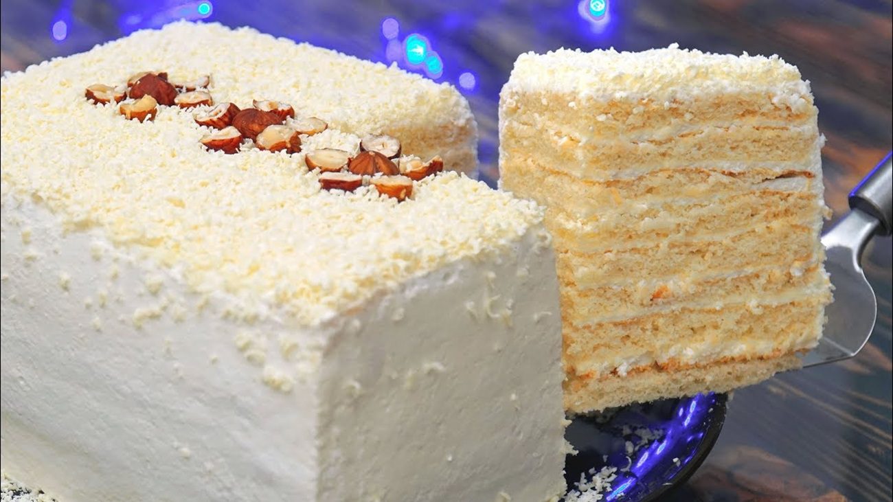 Рецепт смачного домашнього торта Молочна дівчинка за 30 хвилин