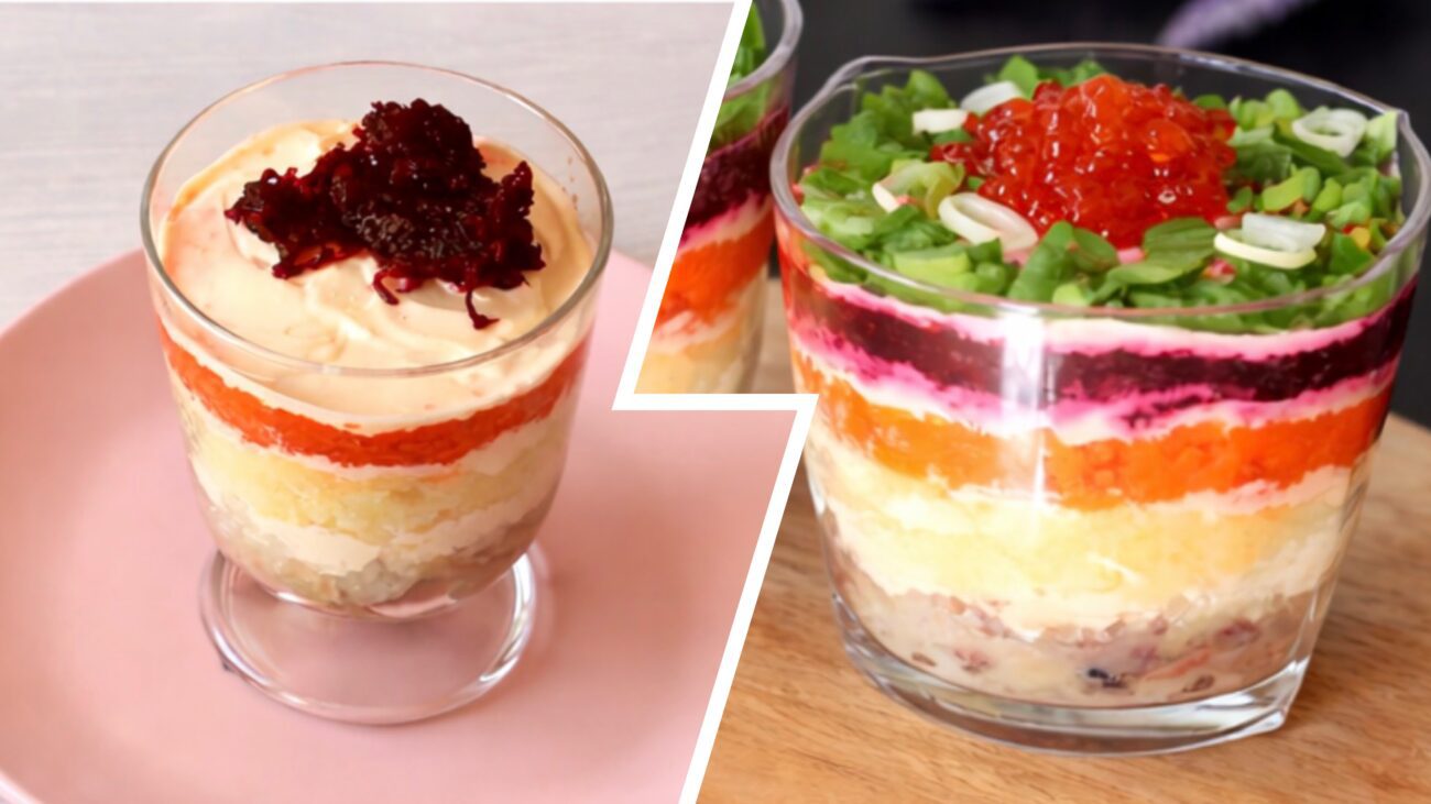 Кулінари розсекретили, як приготувати салат Шуба у порційних стаканчиках