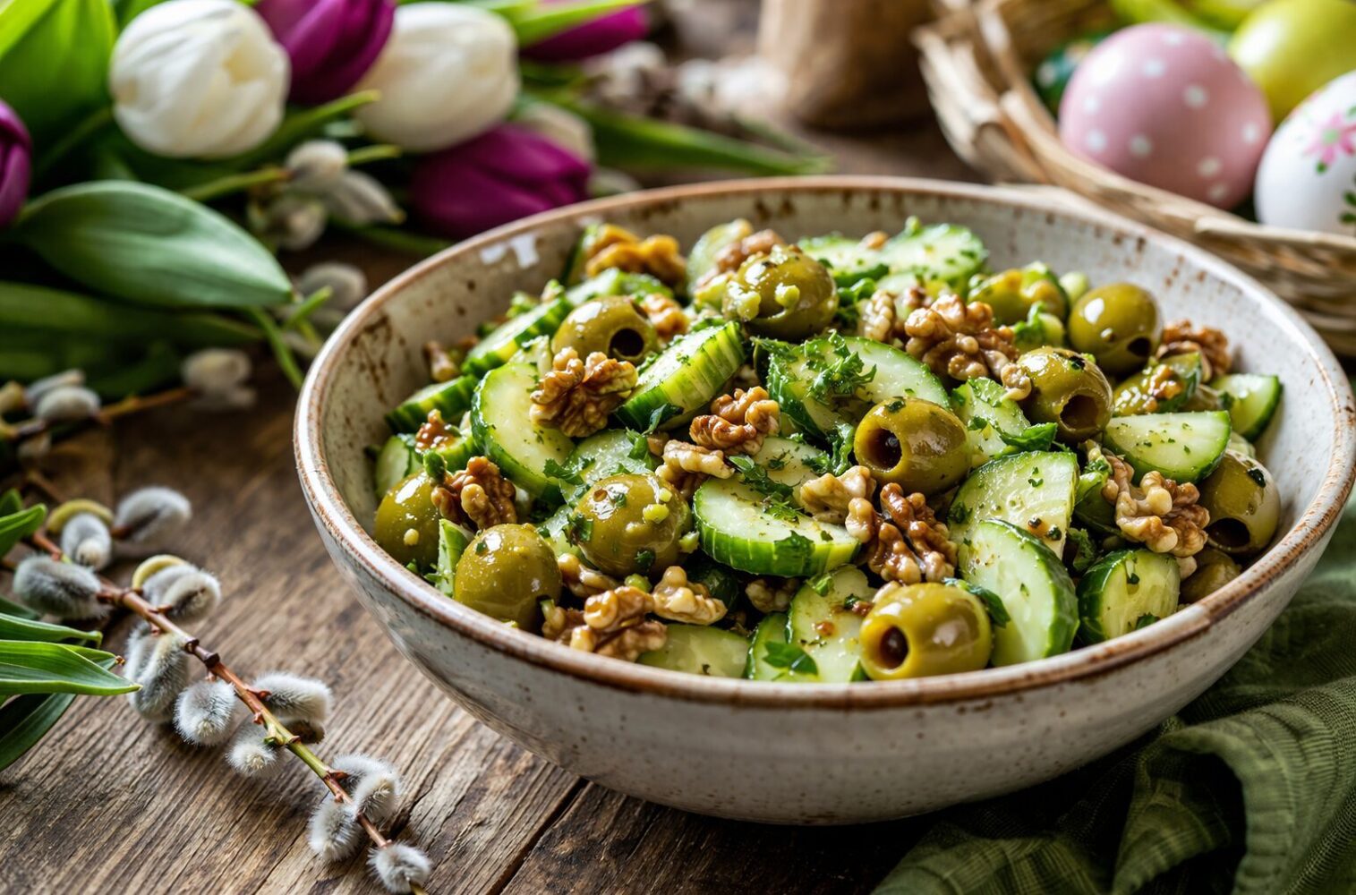 Рецепт салату з оливок та огірків. Фото: Сенсація