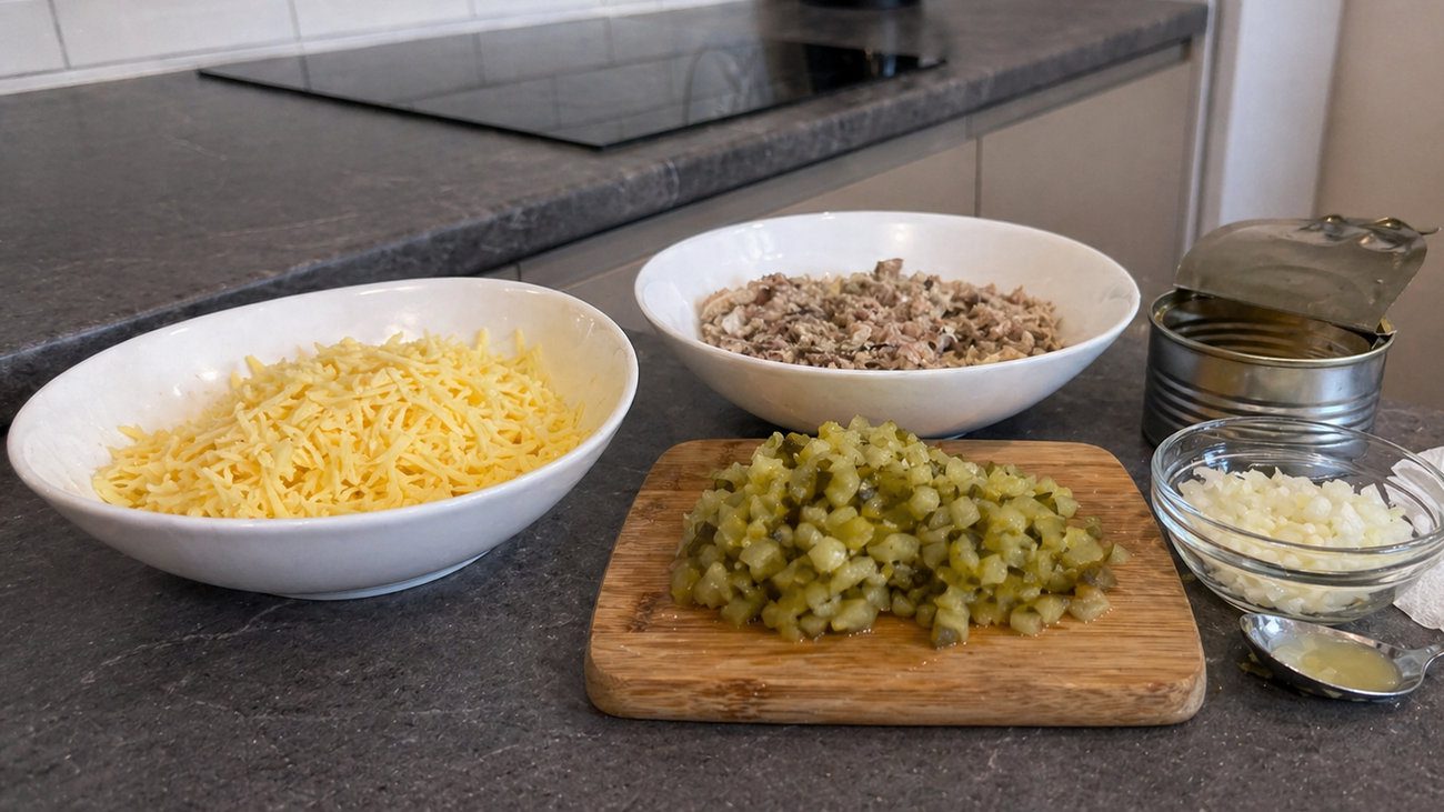 Рецепт смачного шарового салату з рибної консерви