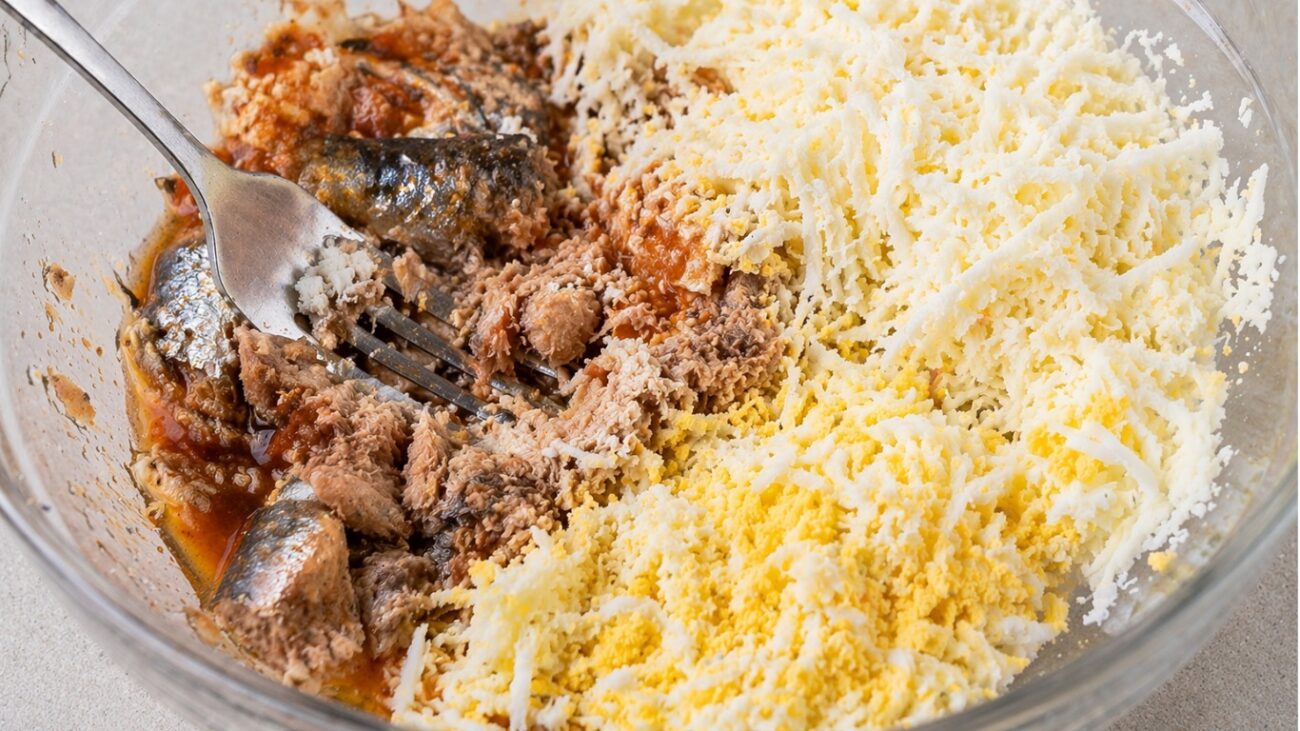 Рецепт намазки з плвленого сирка, яєць та сардин у томатному соусі. Фото: Сенсація