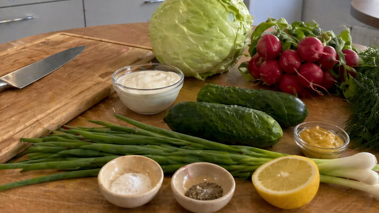 Швидкий рецепт салату з молодою капустою та сметанною заправкою