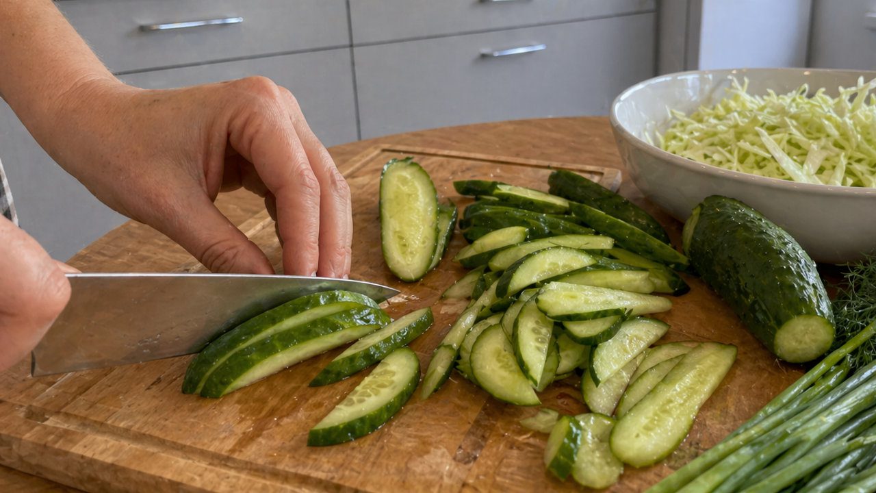 Швидкий рецепт салату з молодою капустою та сметанною заправкою