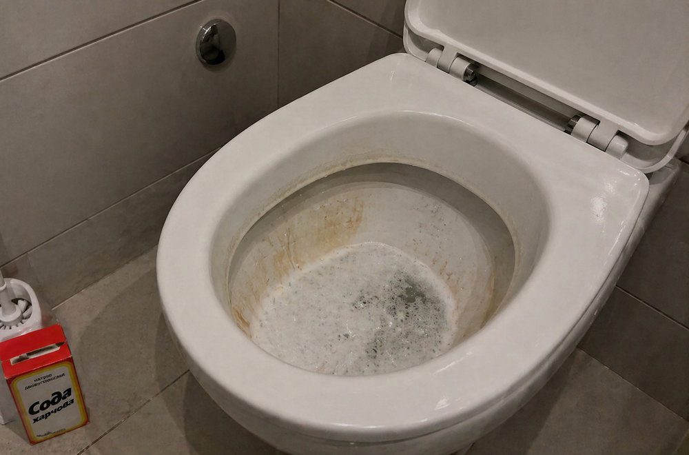 Як відчистити вапняний наліт на унітазі оцтом та содою