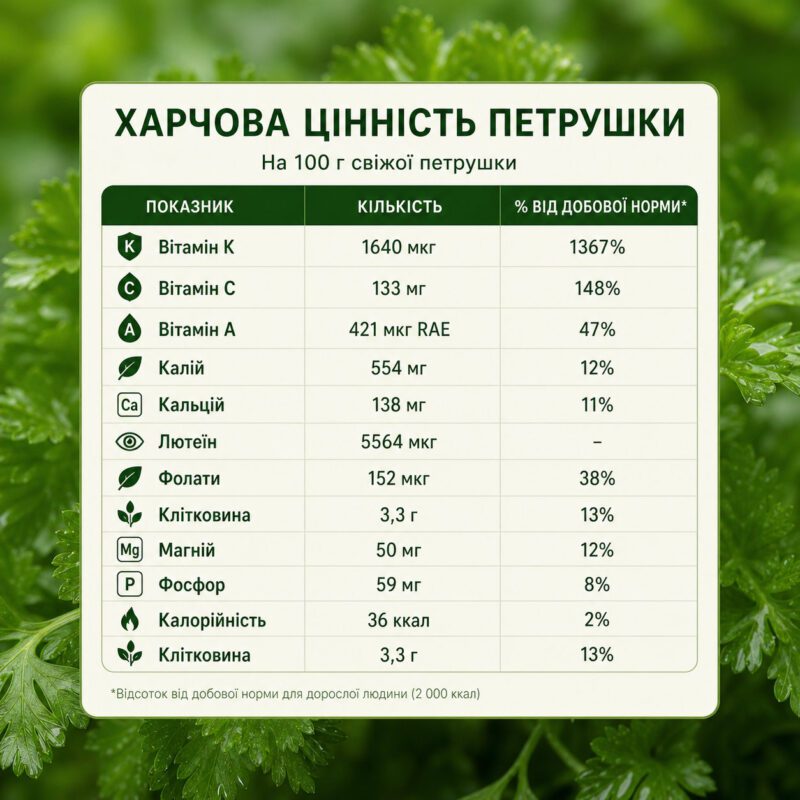 Хоча петрушка здається простою зеленню, але користі вона дає організму дуже багато