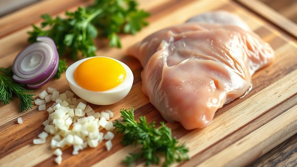 Інгредієнти для курячих котлет на столі