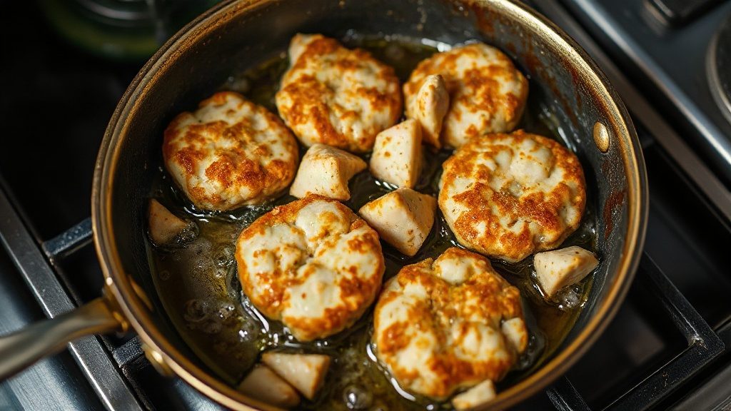 Процес смаження курячих котлет на пательні