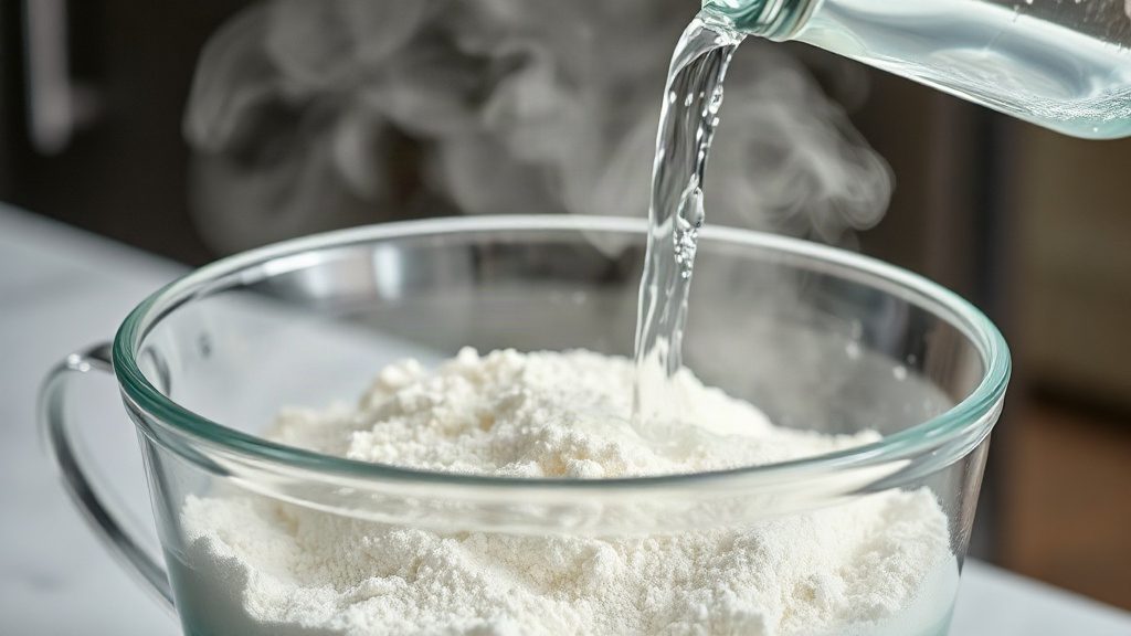 Процес замішування заварного тіста для вареників