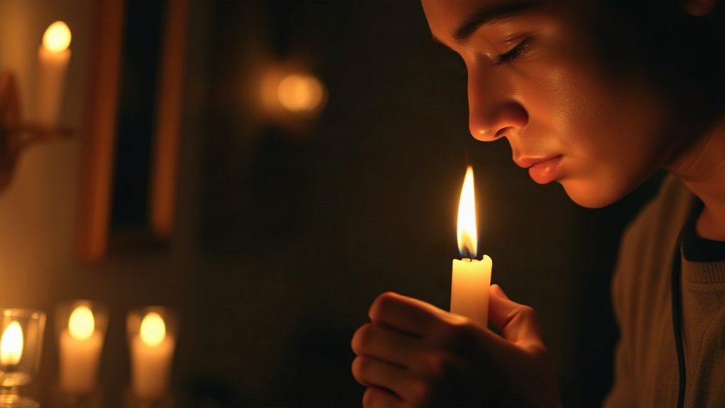 Запалювання свічки як символ захисту дому