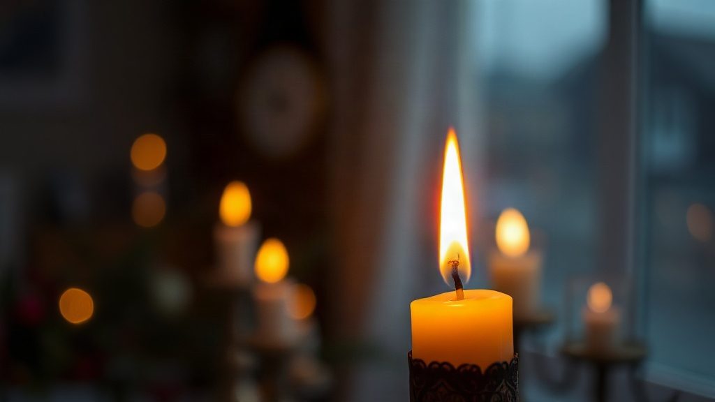 Запалена свічка як символ віри та надії
