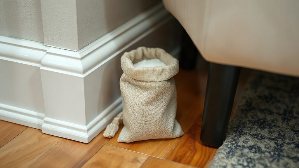 Домашній поглинач вологи із содою та сіллю біля шафи