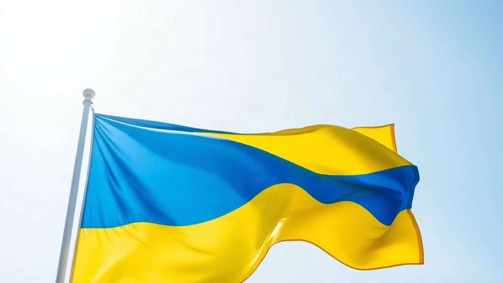 Прапор України під мирним небом