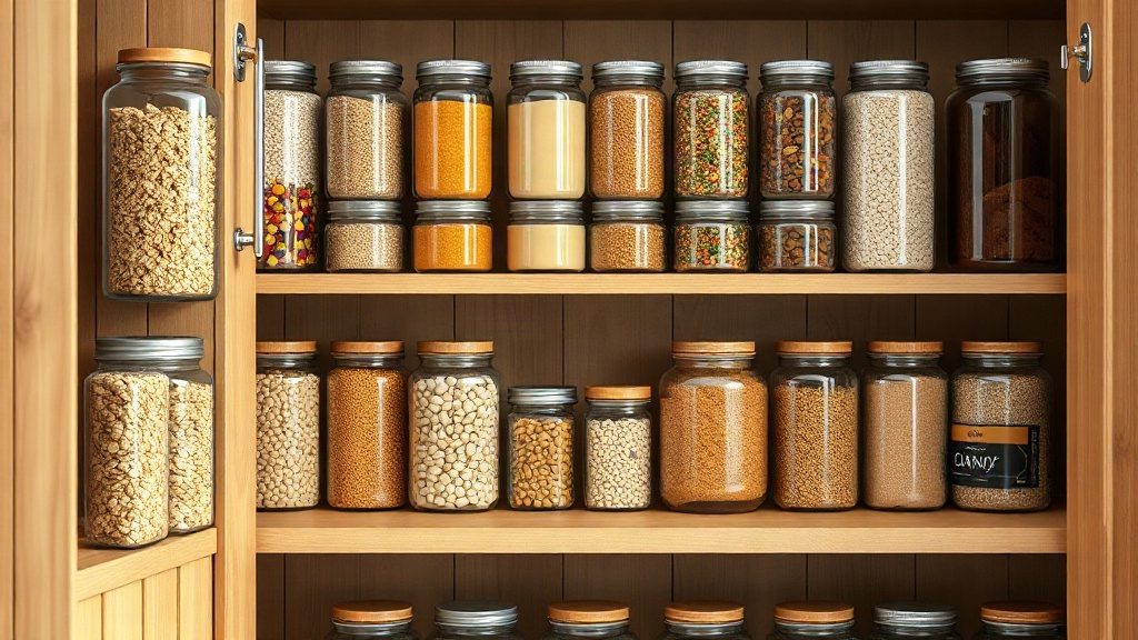 Організація кухонної шафи для тривалого зберігання сипучих продуктів