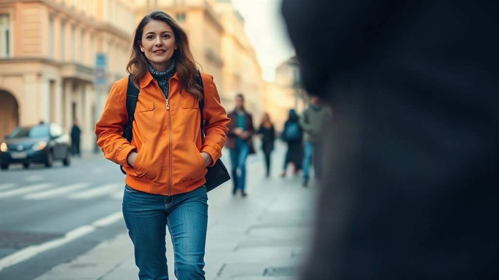 Поєднання яскравої куртки з джинсами